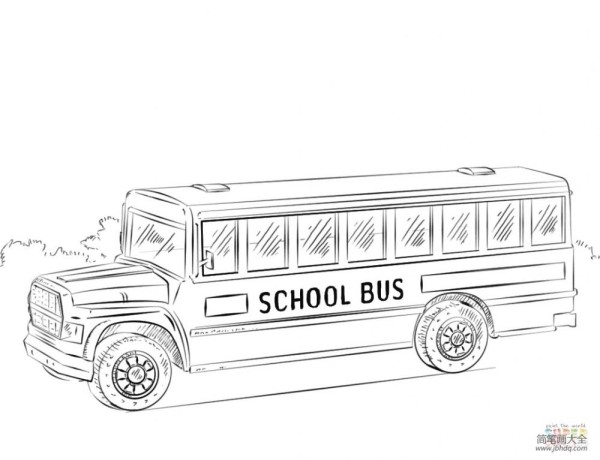 6 simple drawing pictures of school buses