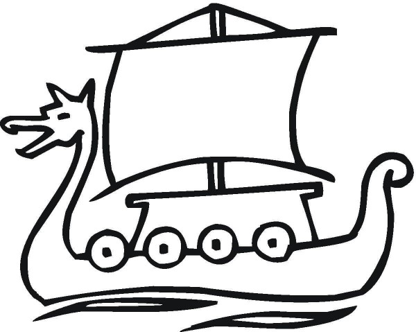 Simple drawing of viking ship