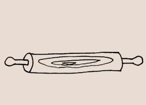 Simple drawing of rolling pin