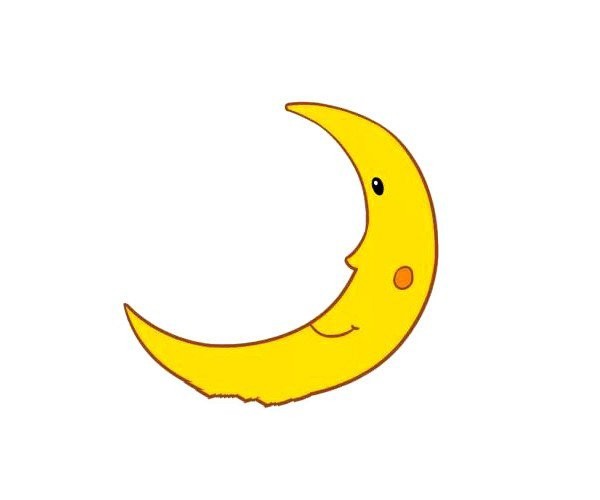 Cute cartoon moon