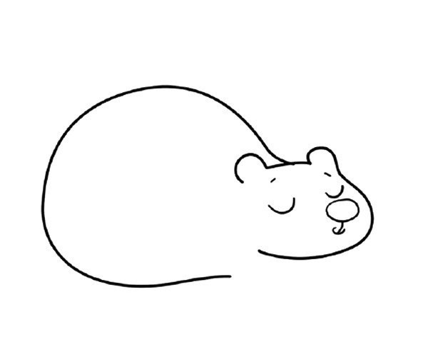 Simple drawing tutorial of sleeping big bear