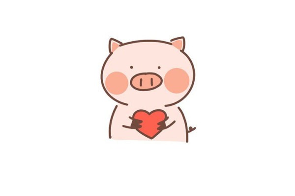 Draw a cute confession piglet for Valentines Day