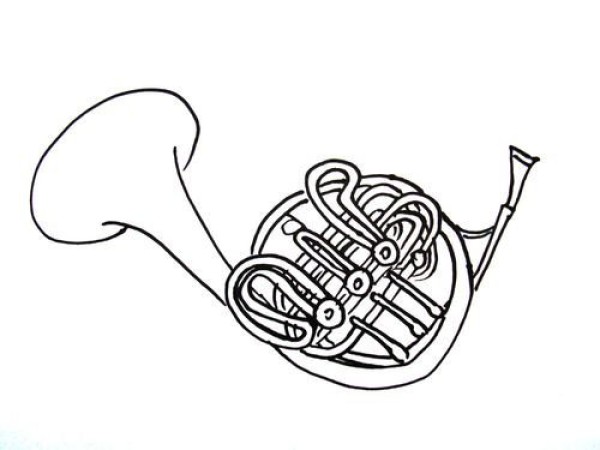 Simple drawing method of French horn