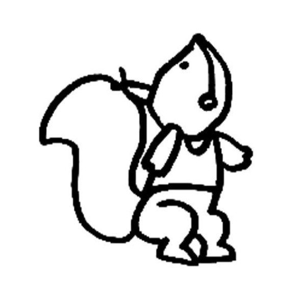 Simple cartoon squirrel drawing