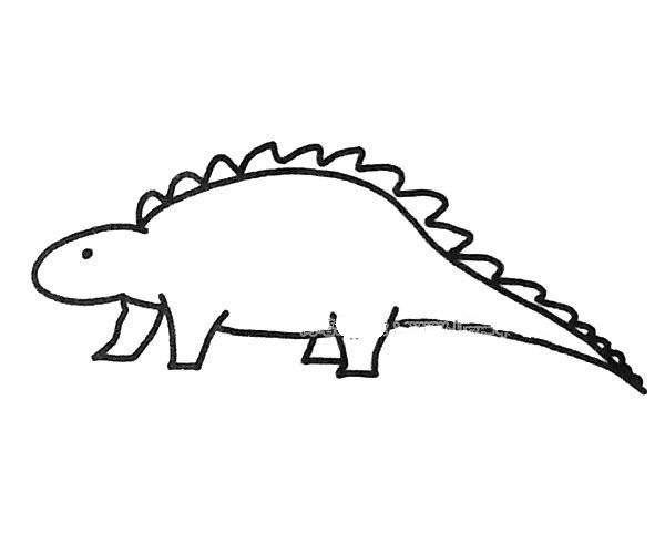 A set of simple drawing pictures of dinosaurs