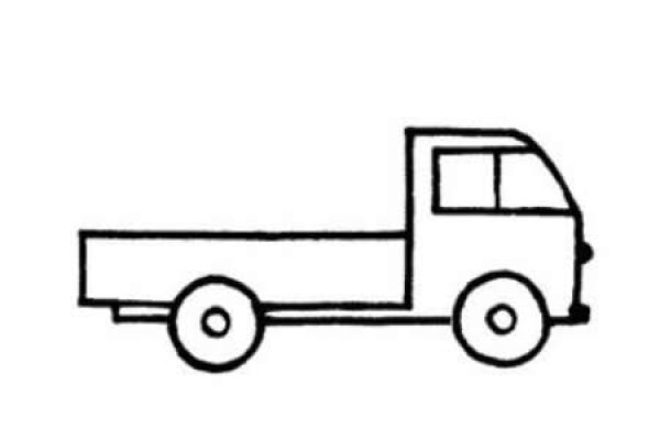 Simple drawings of various childrens cartoon mini trucks