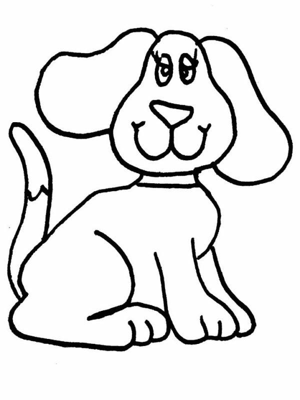 Childrens simple drawing of animal puppy Cute puppy simple drawing