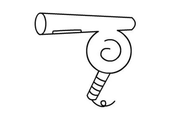 How to draw a simple hair dryer