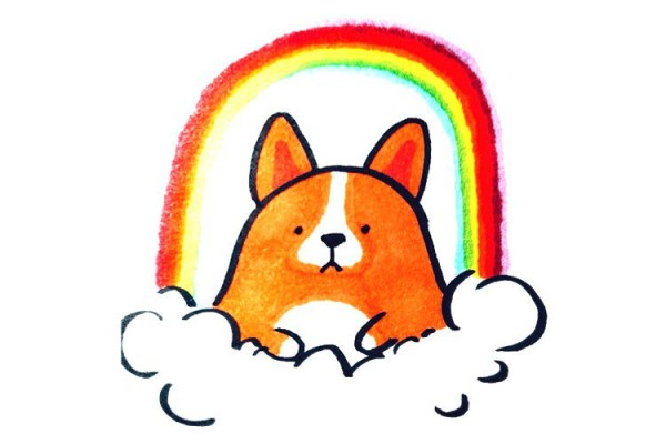 Cute fat corgi simple strokes picture