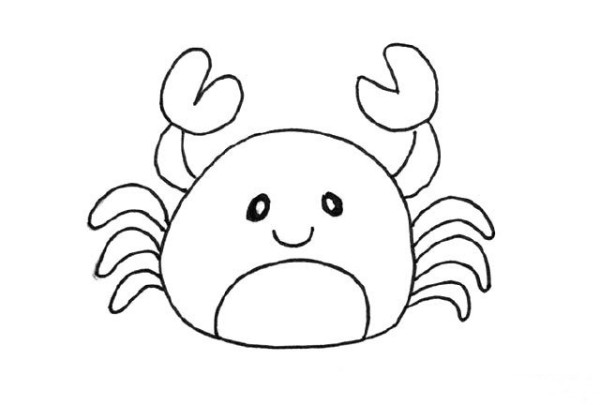 Draw a cute little crab with simple strokes