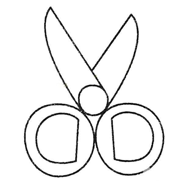 Complete collection of simple drawings of scissors and drawing steps