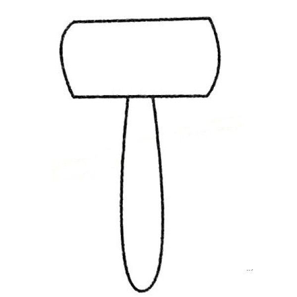 Complete collection of simple strokes of hammer and drawing steps