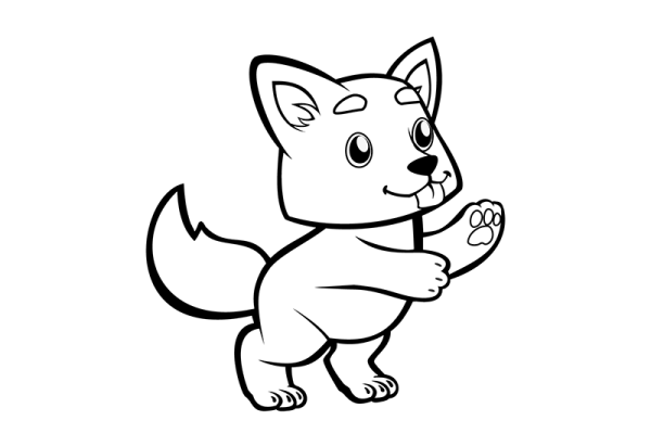 Cute wolf baby simple drawing picture