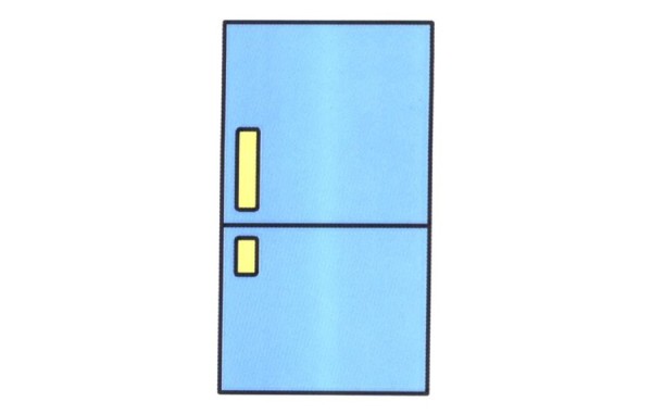 How to draw a refrigerator with simple strokes