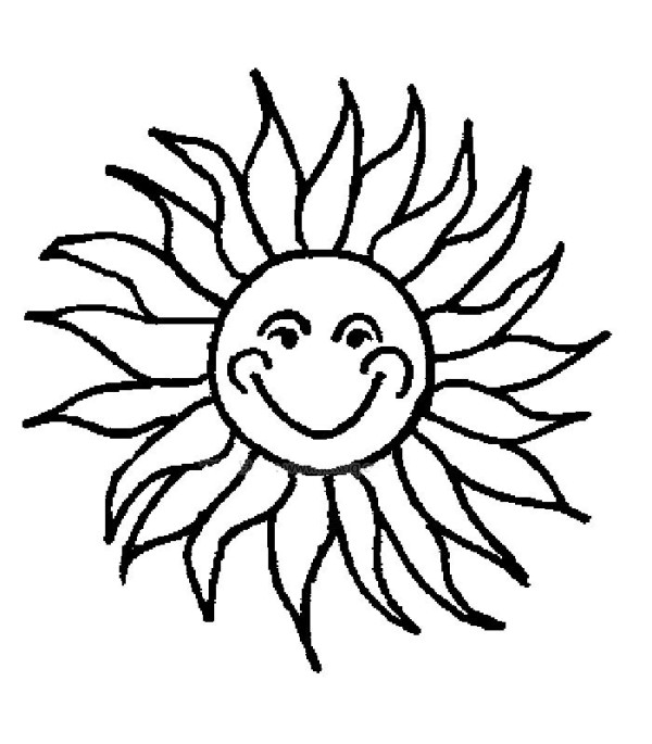 Cartoon simple drawing of sun