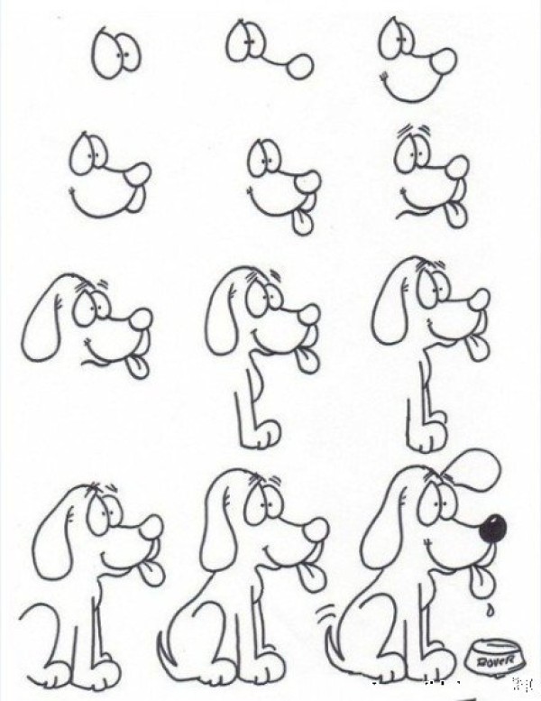 Detailed steps to draw a pug