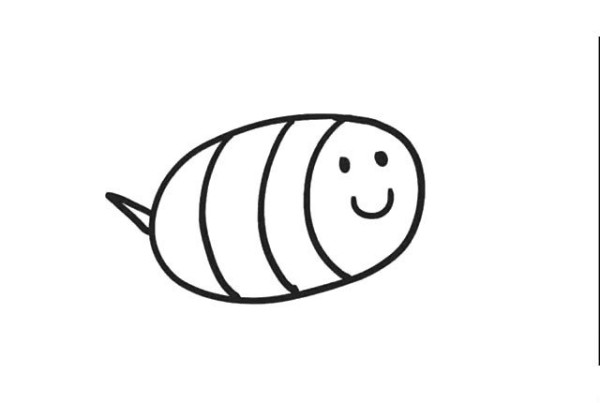 How to draw a little bee with simple strokes