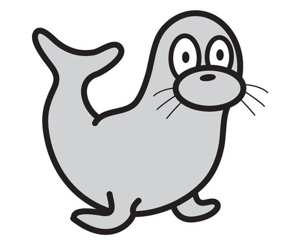 Simple drawing tutorial, learn to draw a cute seal step by step