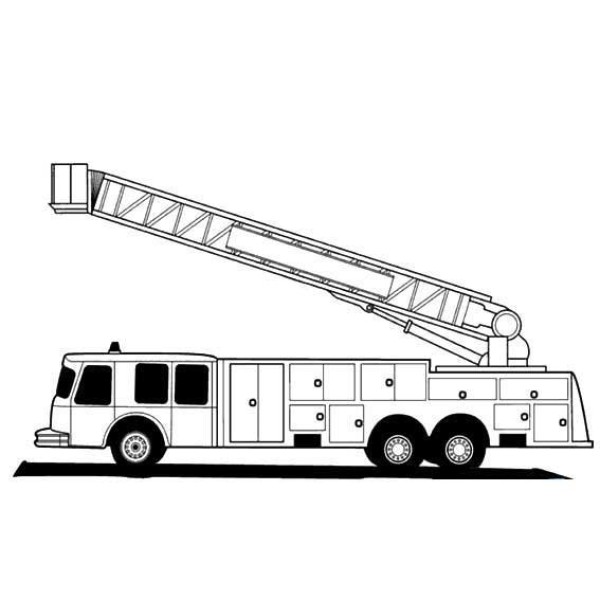 Simple drawing of extended version of fire truck