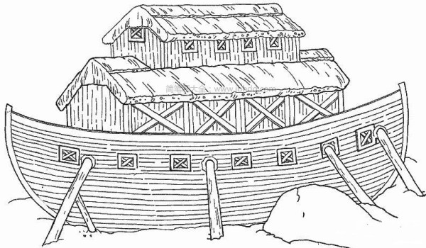 Simple drawing pictures of house boats