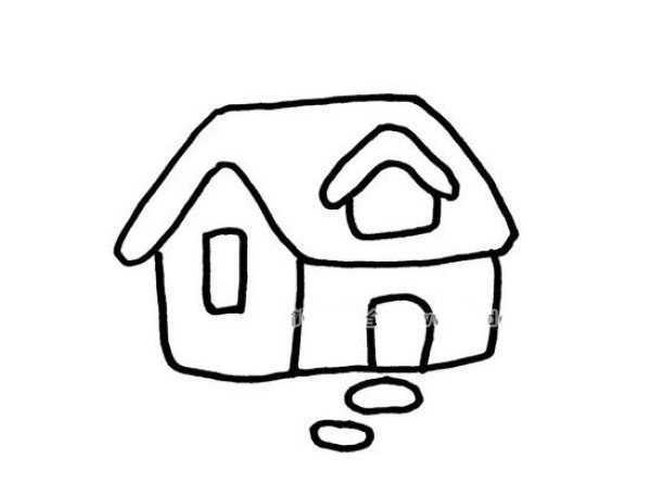 Simple drawing pictures of houses in the snow