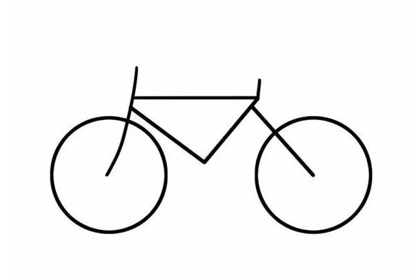 Simple drawing of bicycle as means of transportation