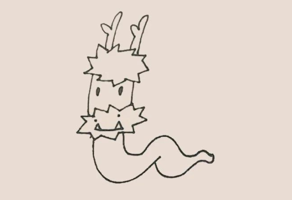 Simple drawing cartoon dragon