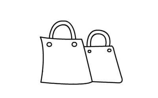 How to draw a simple shopping bag for children