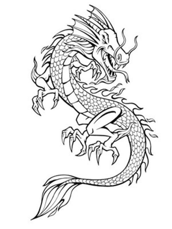 Simple drawing of dragon Simple drawing of Chinese dragon