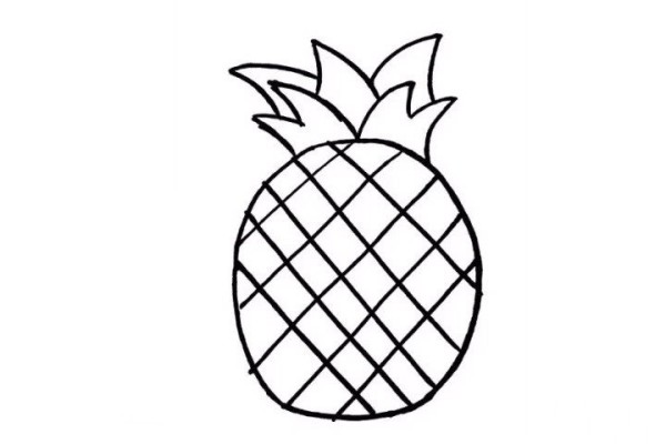 How to draw pineapple simple strokes