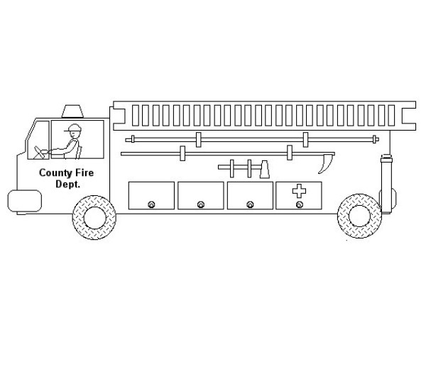 fire truck ladder simple drawing