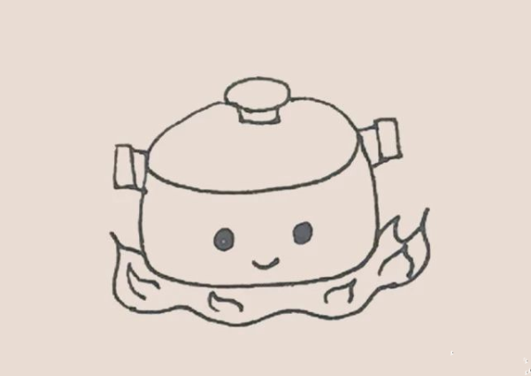 Simple drawing of cooking pot