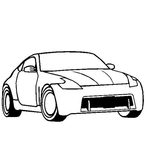 Simple car drawings Nissan 370Z sports car simple drawing pictures