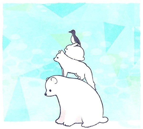 Cute polar bear simple strokes