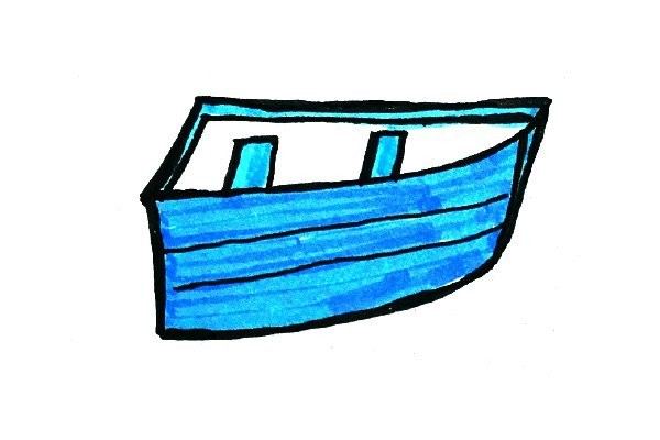 Fresh ocean style sailing boat simple drawing