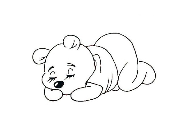 Draw a simple drawing of Snoozy Winnie the Pooh