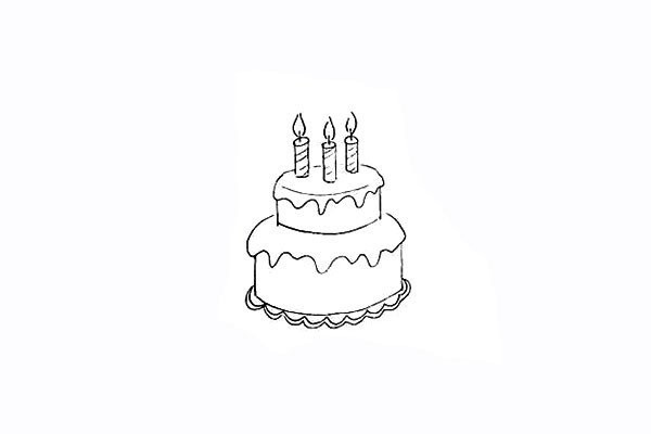 How to draw a double layer birthday cake