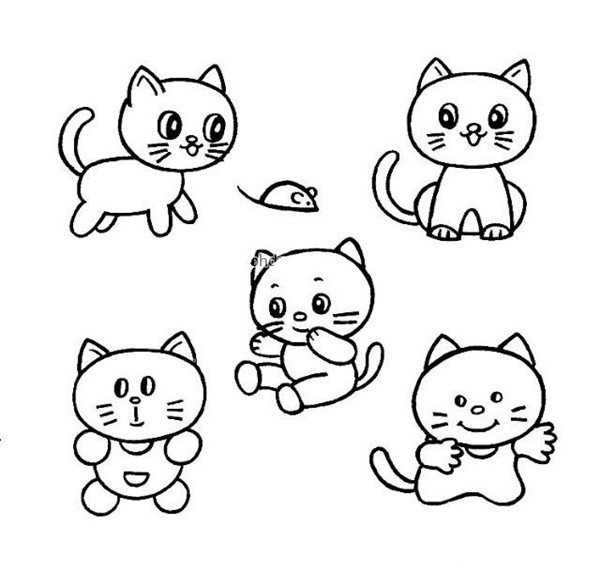 Kitten simple drawing pictures