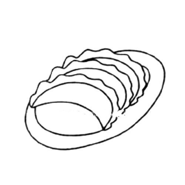 Simple drawing tutorial of a plate of dumplings