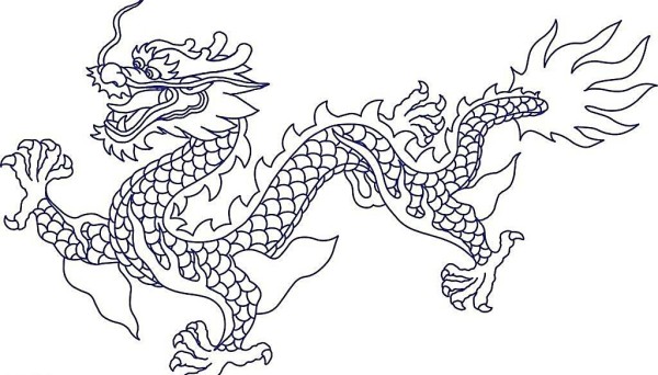 Simple drawing of dragon. How to draw a domineering Chinese dragon.