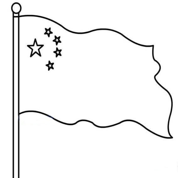 Simple drawing picture of waving national flag