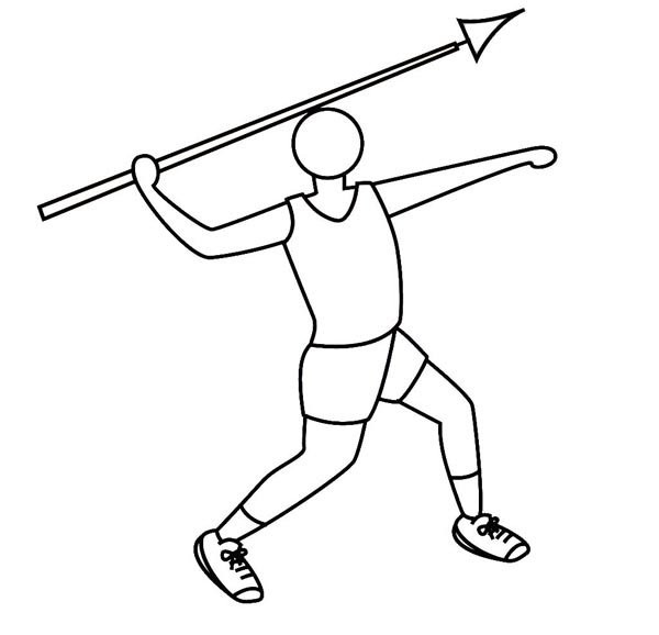 Sports simple drawing of javelin