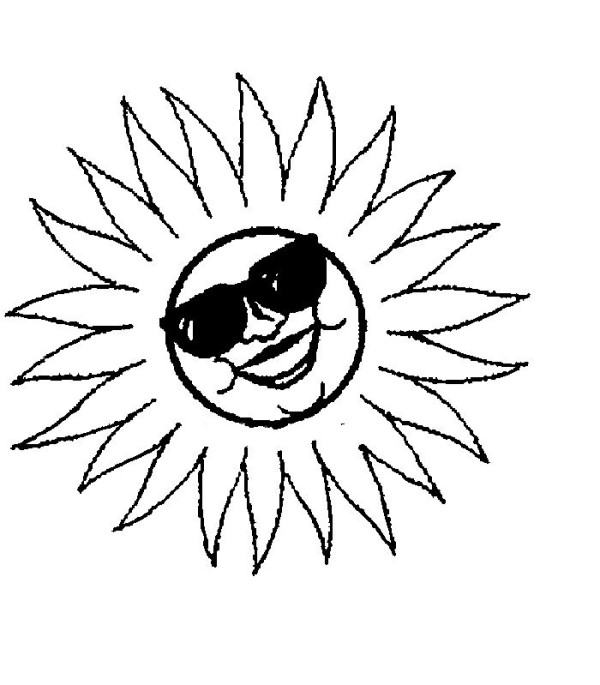 Cartoon simple drawing of sun