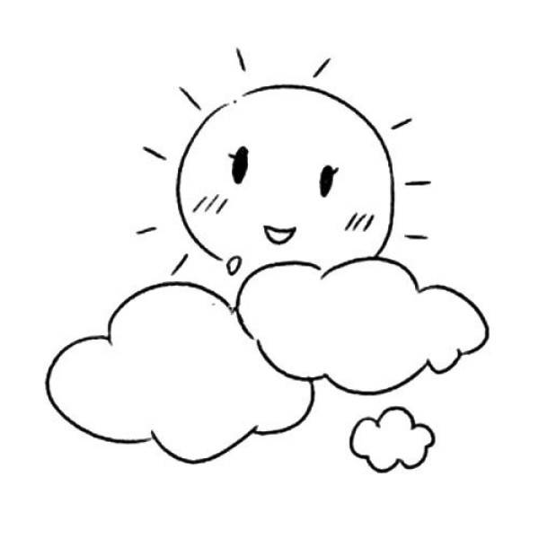 Weather simple drawing sunny and cloudy