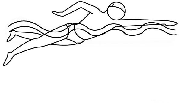 Sports simple drawing - swimming