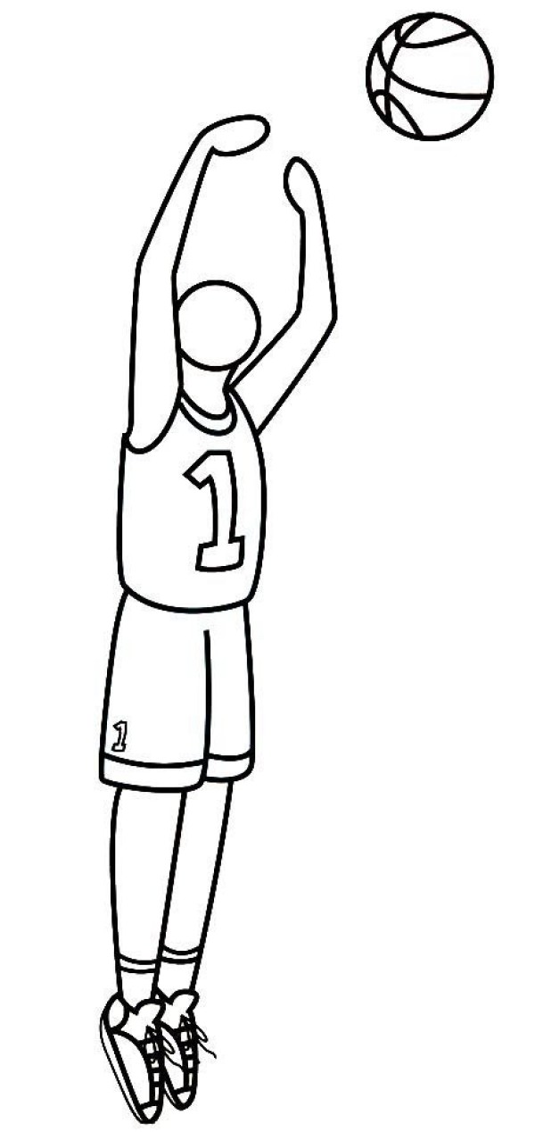 Sports simple drawing of basketball