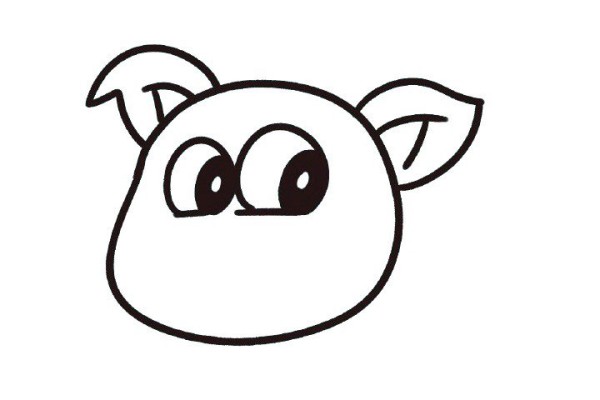 Detailed steps for drawing a simple piglet