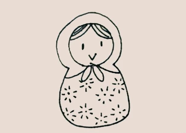 Simple drawing of Russian matryoshka doll