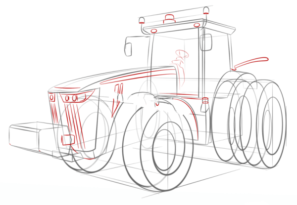 How to draw a tractor