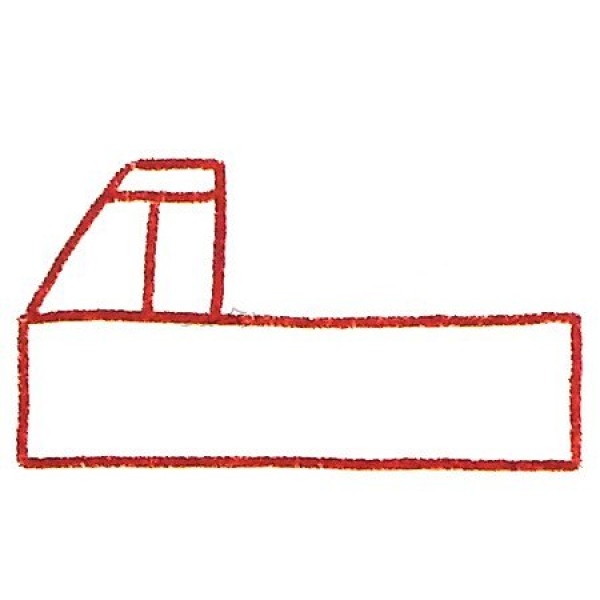 Use simple geometric figures to draw a ladder fire truck